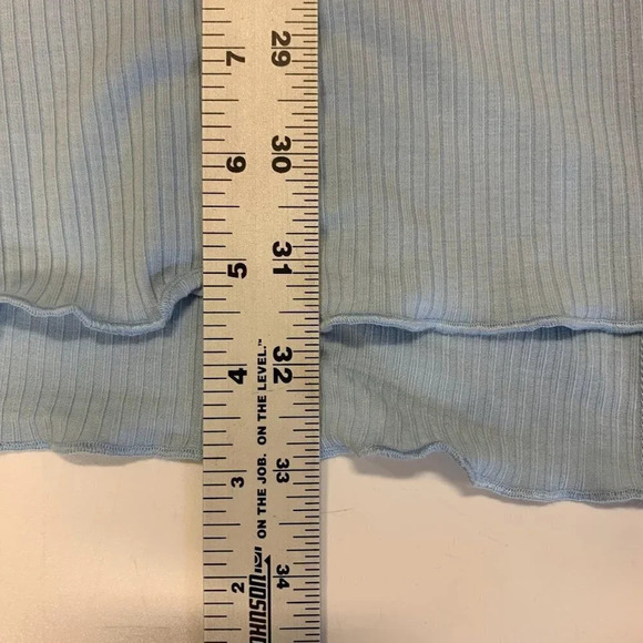 Bp Nordstrom Women's Tie Front Lettuce Edge Minidress In Blue Cashmere SZ M NWT - Picture 13 of 13